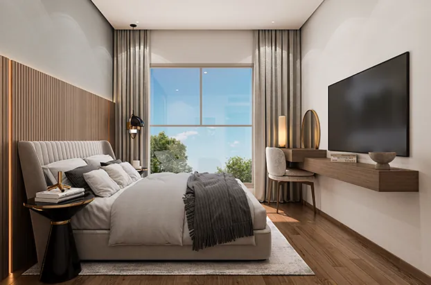 Chambre parentale d'un appartement Zoya à l'éco-cité Zenata