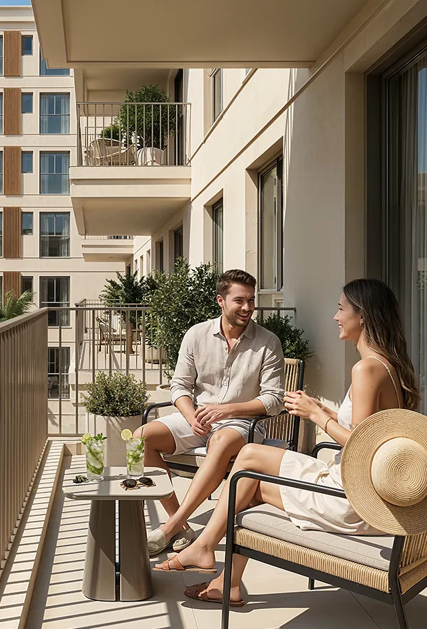 Terrasse couverte privative d'un appartement Zoya à Zenata