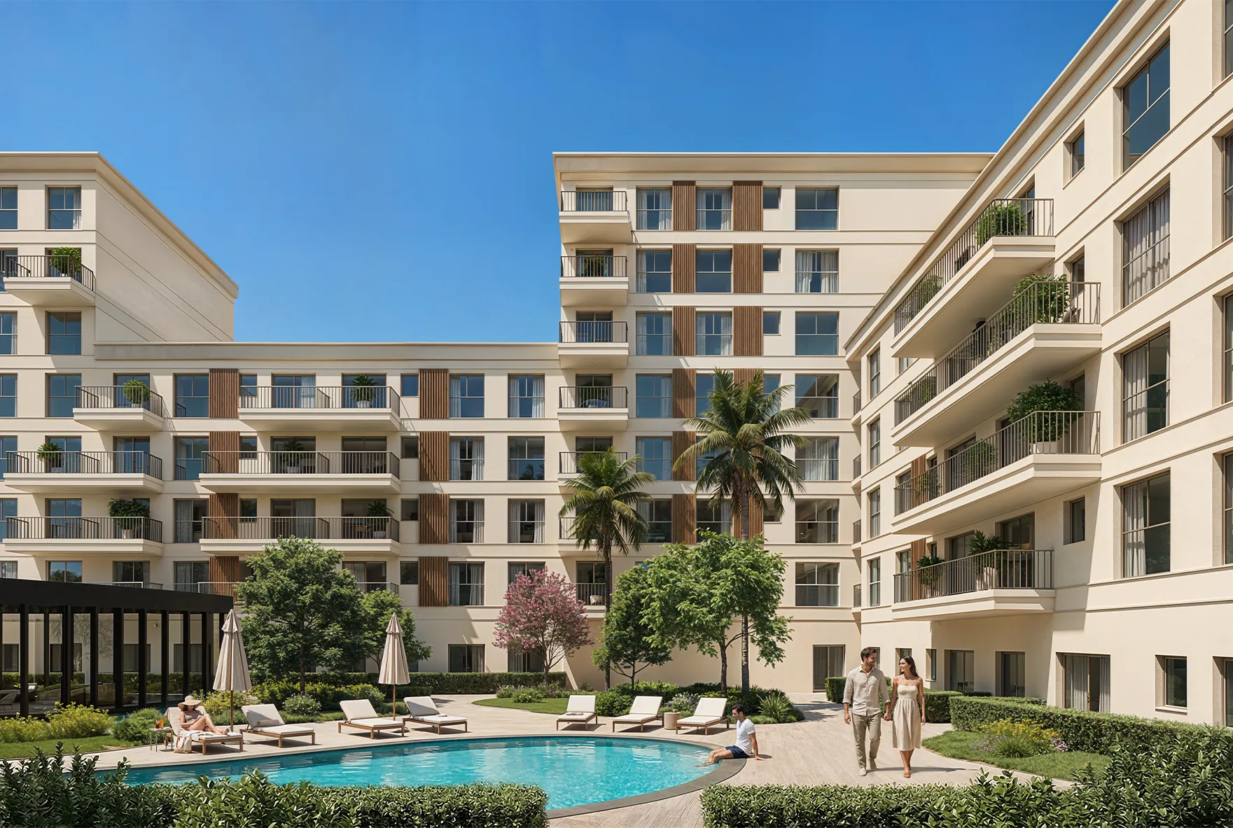 Piscine et espaces bien-être de la résidence Zoya à Zenata